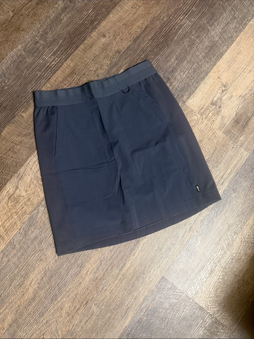 Women's Stretch Navy Mini Skirt with Elastic Waistband